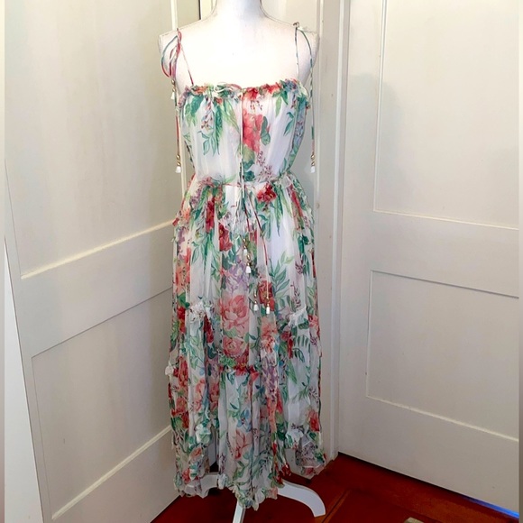 ⭐️New⭐️Zimmermann Silk Ruffle Midi Dress